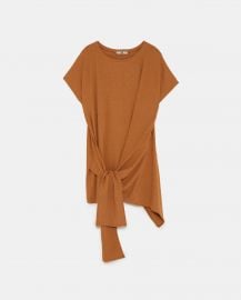 textured t-shirt with knot at Zara